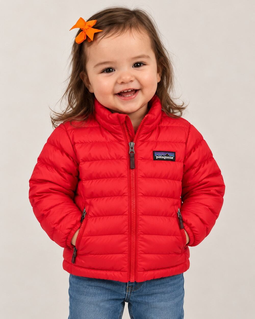 PATAGONIA $115 Baby Red Down Sweater Jacket 3T #162